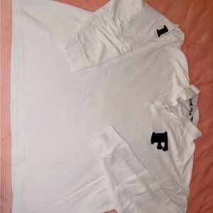 Fila  White Long Sleeve Polo with Black Logo mens